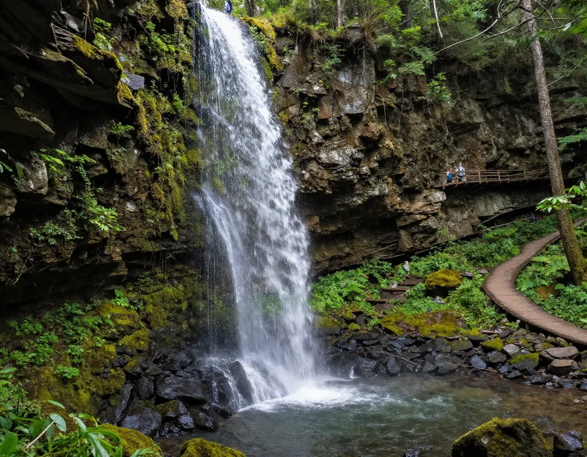 Deep creek loop toms branch falls mossy cliff cascade