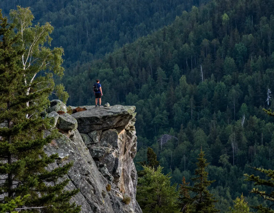 Mount pemigewasset cliff edge outlook franconia notch forest