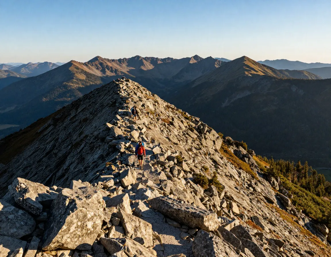 Franconia ridge loop exposed above treeline mountain walk