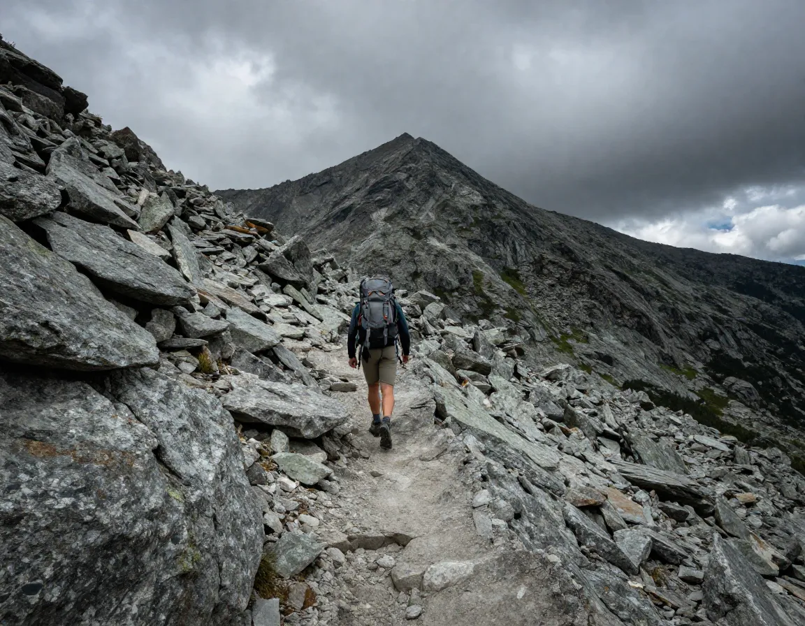 Mount washington tuckerman ravine route hiker ascending