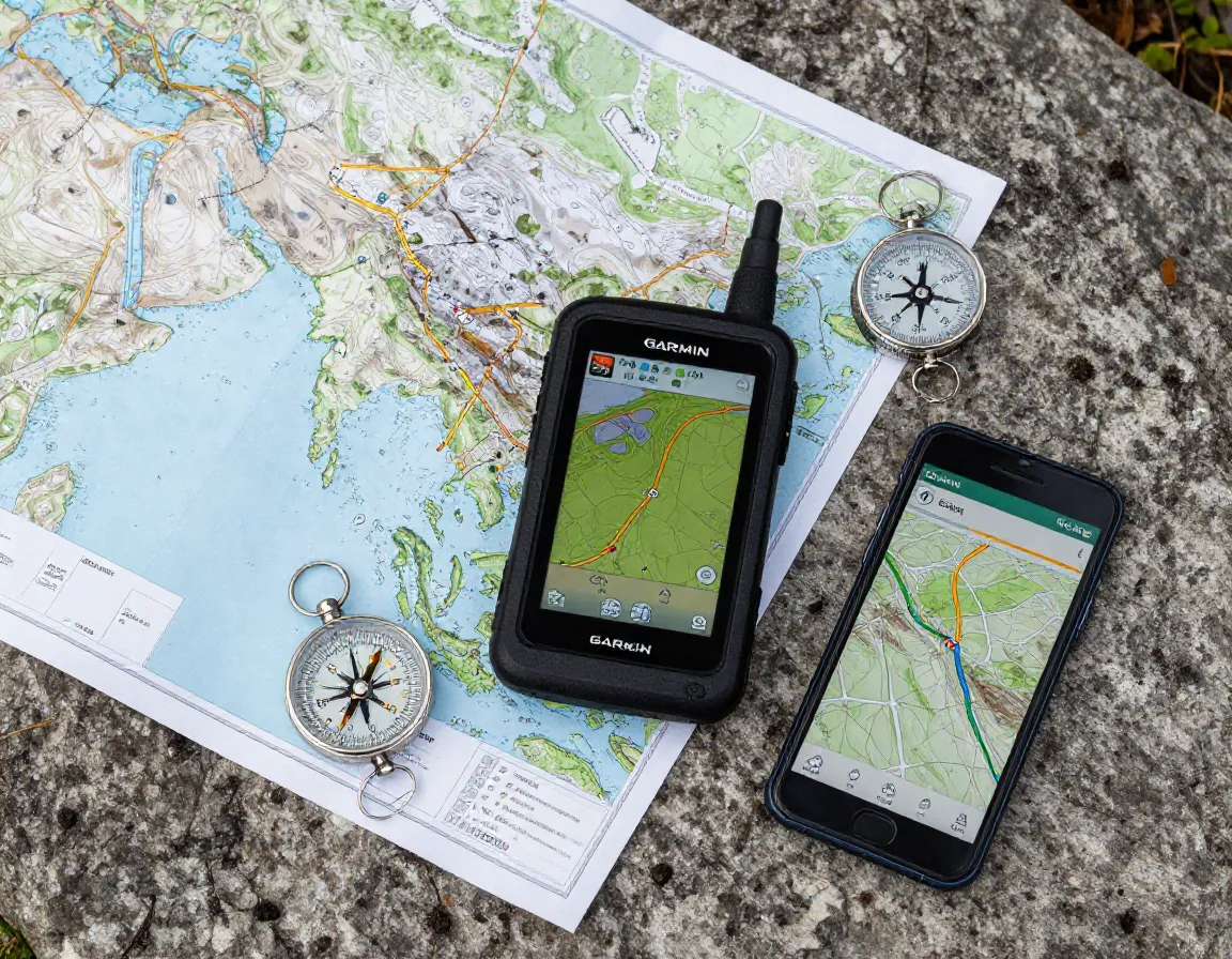 Satellite communicator topographic map compass navigation kit