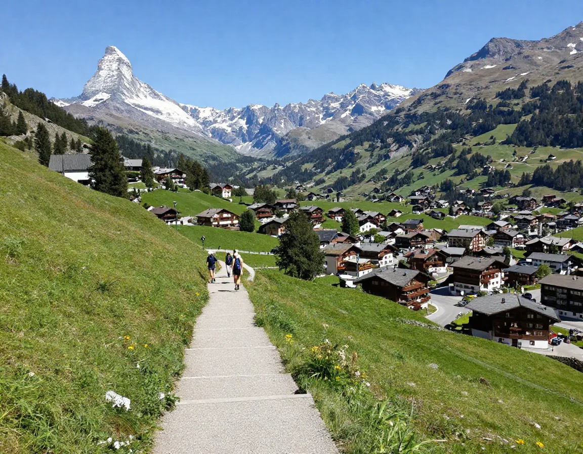 Tufteren high trail taschalp zermatt town center