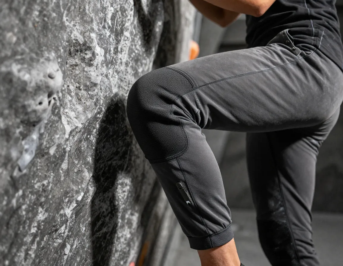 Prana kanab jogger pants with padded knees for bouldering move