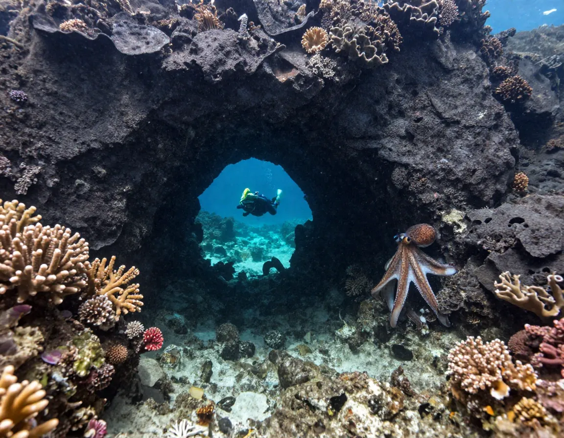 Pawai bay secret coral garden lava tubes boat access
