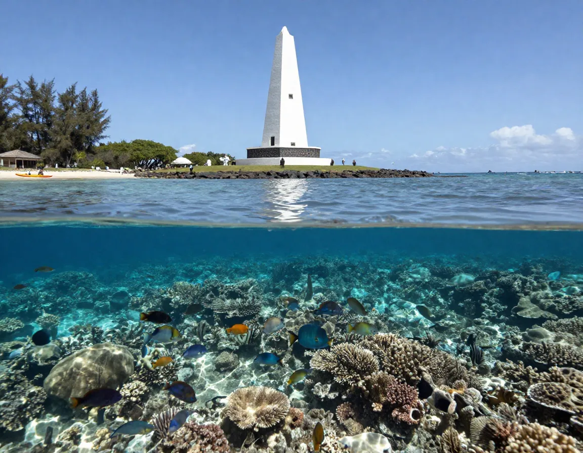 Captain cook monument historic site pristine coral reef
