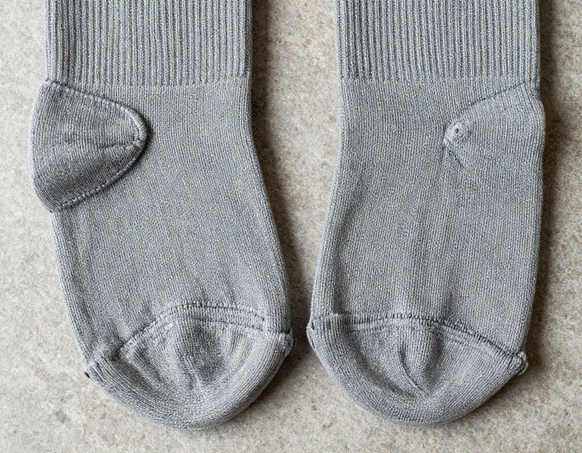 Pair of merino wool hiking socks with reinforced heel toe