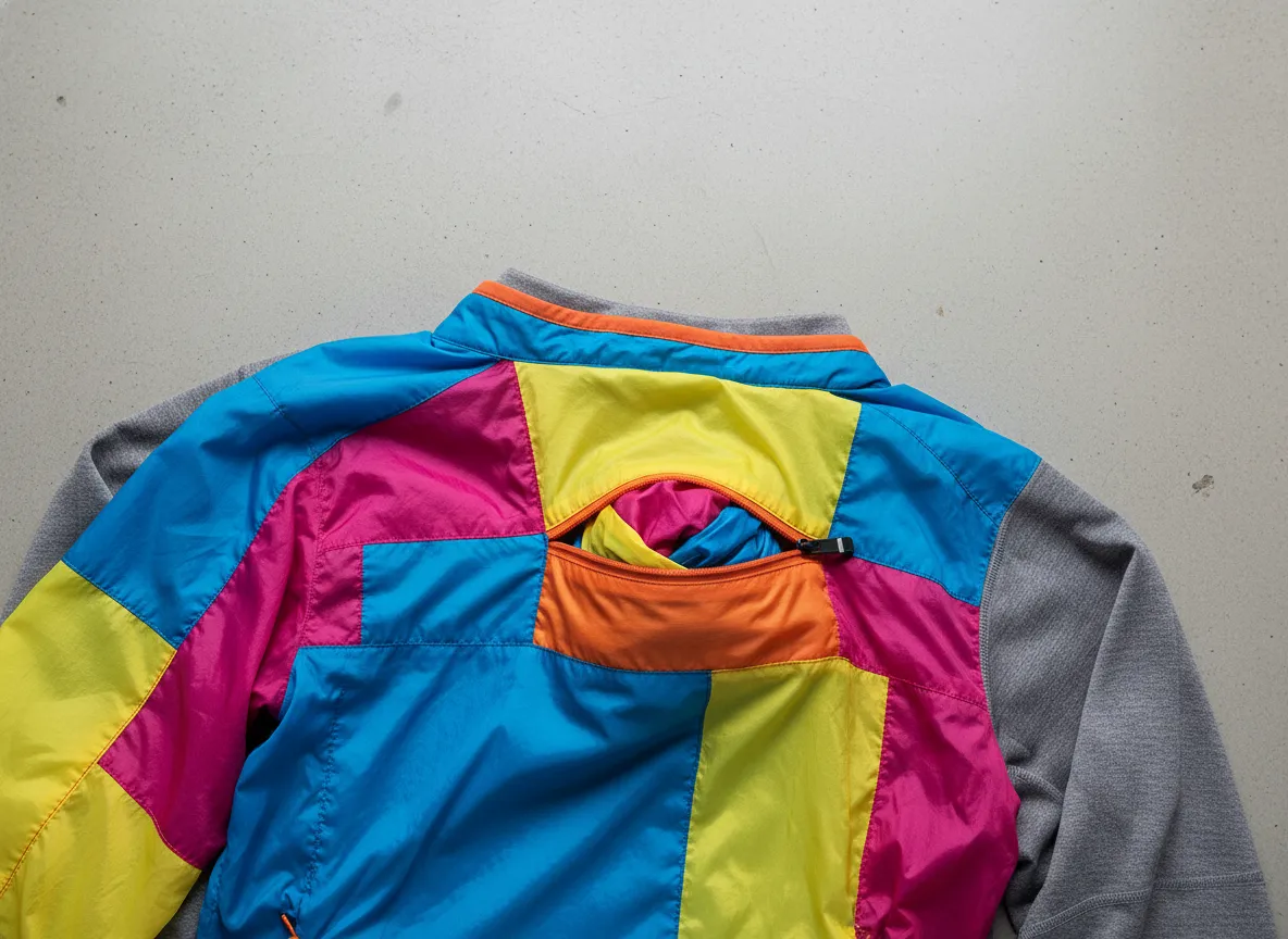 Lightweight packable windbreaker jacket compressing into its pocket