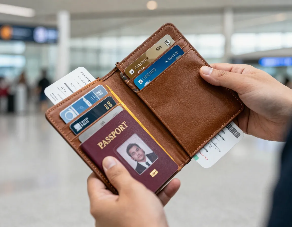 Rfid blocking travel wallet passport documents