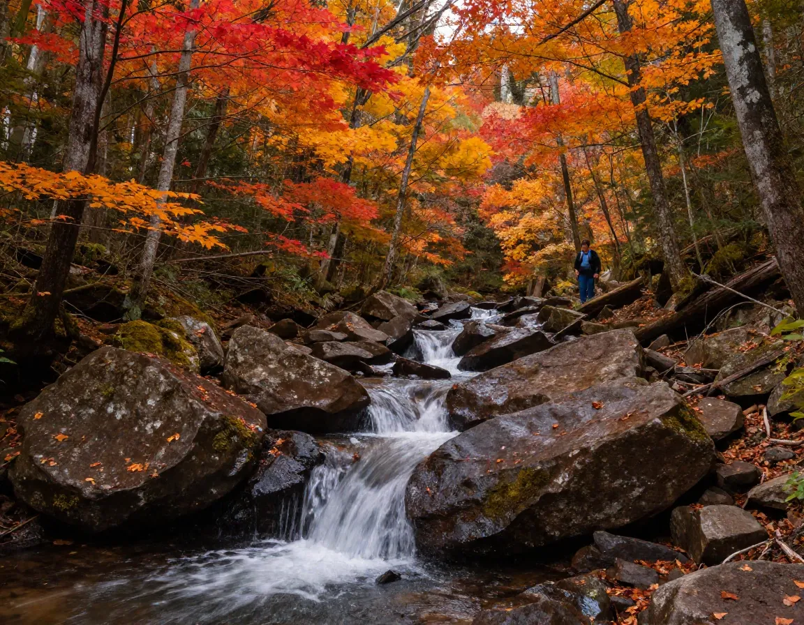 Curtis creek fall foliage waterfall forest hike