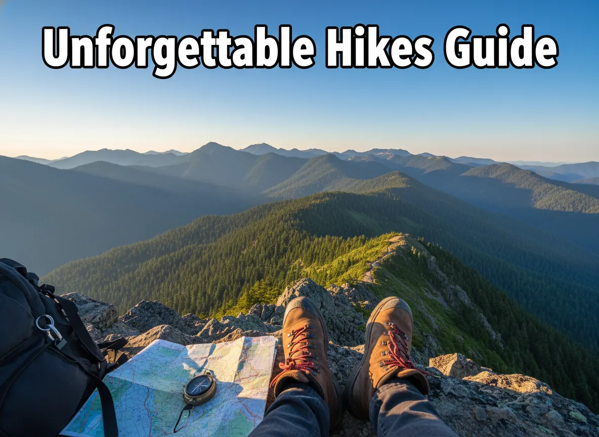 Panoramic white mountains view hiking boots map on rock