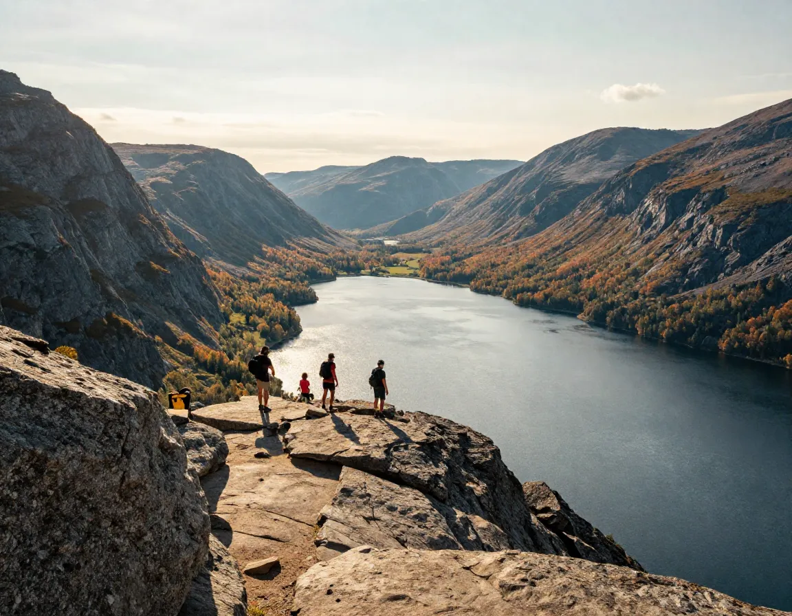 Artists bluff trail overlook of franconia notch and echo lake