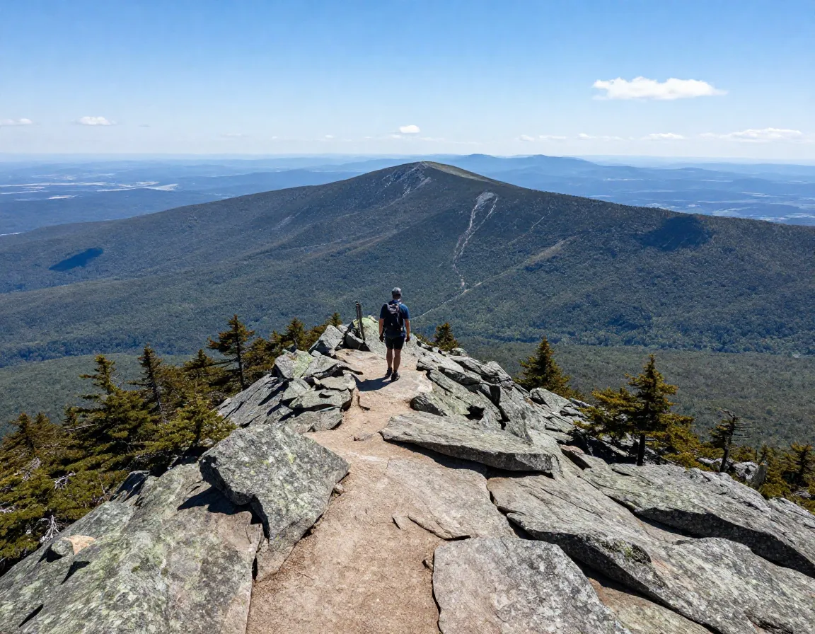 Mount moosilauke gorge brook trail wind swept broad summit