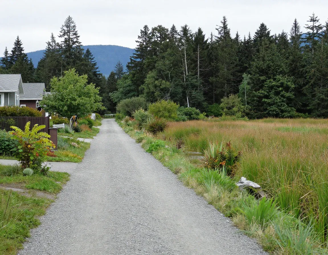 Long forest trail connecting through diverse habitats from town to wilderness