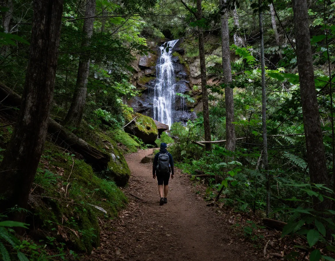 Baskins creek trail forest walk waterfall gem secluded path