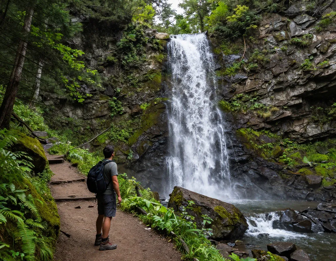 Cove mountain trail cataract falls forest walk waterfall view