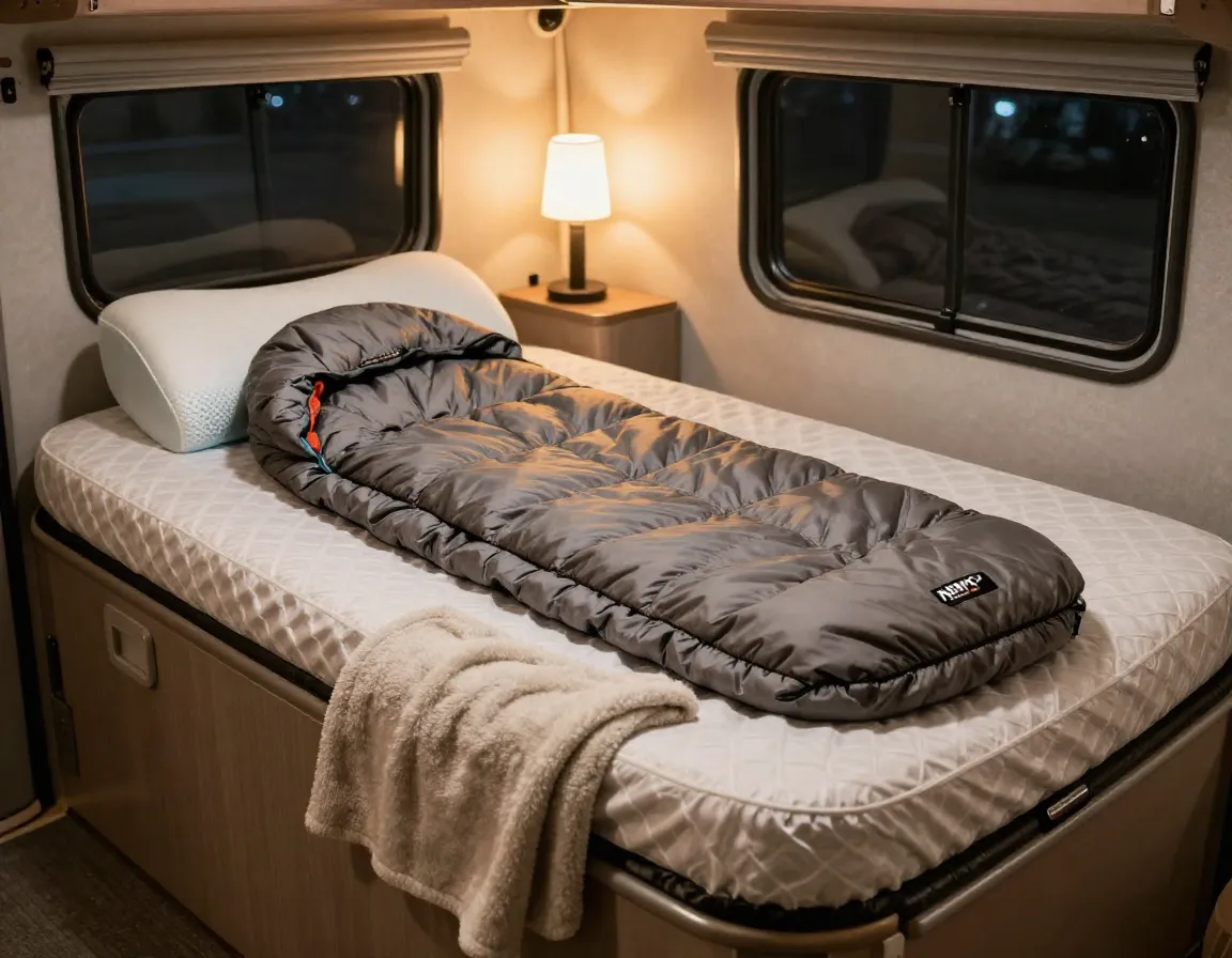 Comfortable camping sleep system with mattress pad sleeping bag and pillow