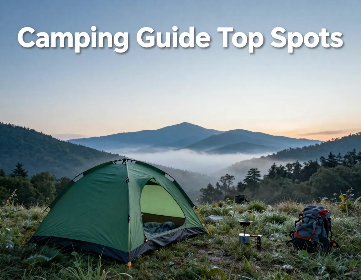 Green tent morning mist great smoky mountains campsite forest clearing