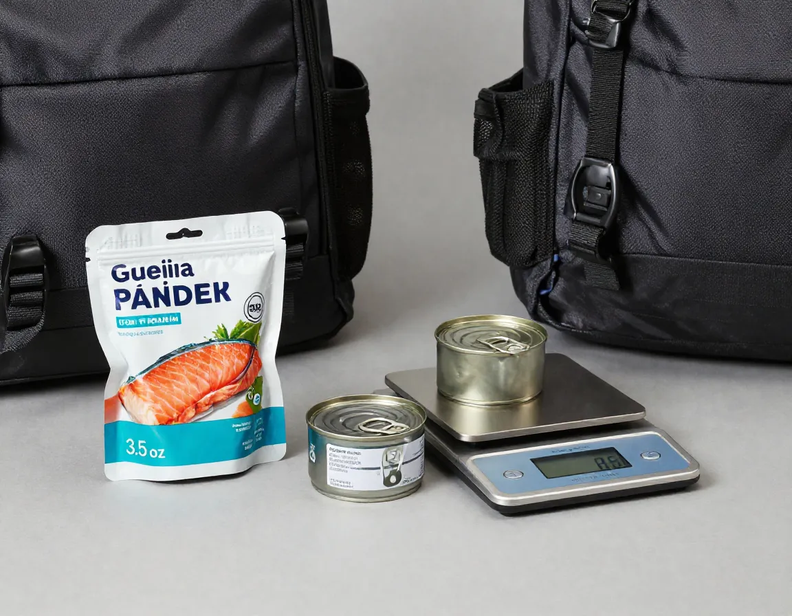 Lightweight pouched tuna salmon versus heavier canned versions