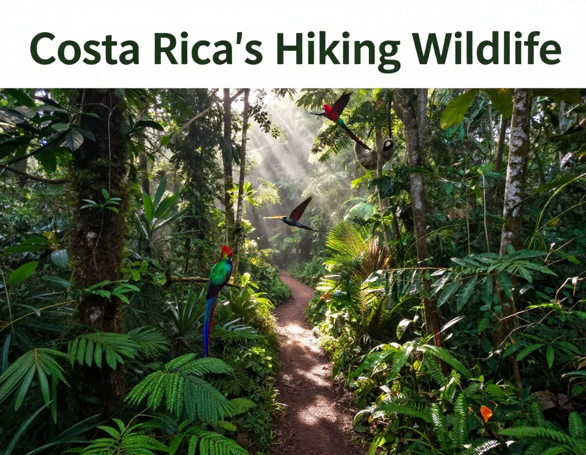 Aerial rainforest trail dawn hiking wildlife biodiversity canopy