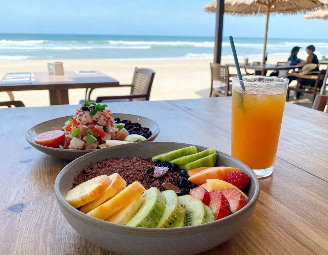 Beachside café plant based breakfast bowl tropical fruit