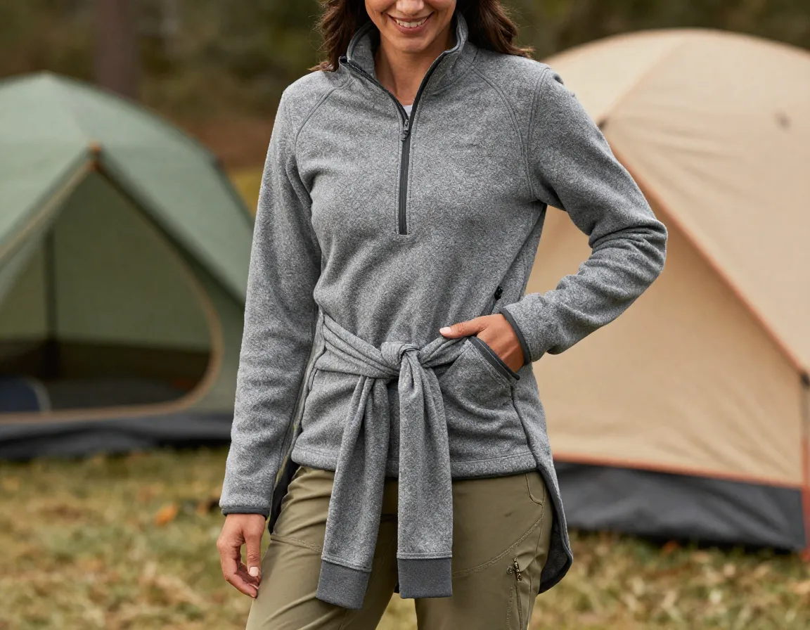 Fleece midlayer jacket women specific cut longer back hem packable