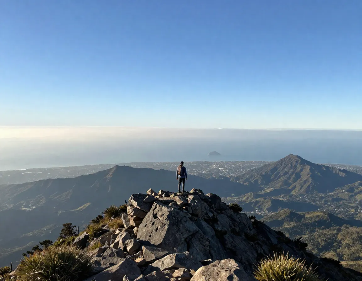 Cerro chirripo summit view of both pacific and caribbean coasts