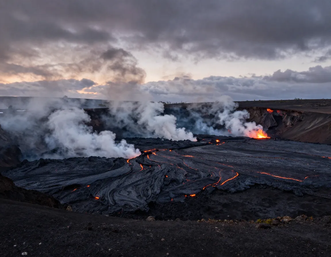 Hawaii volcanoes national park active kilauea caldea steam vents