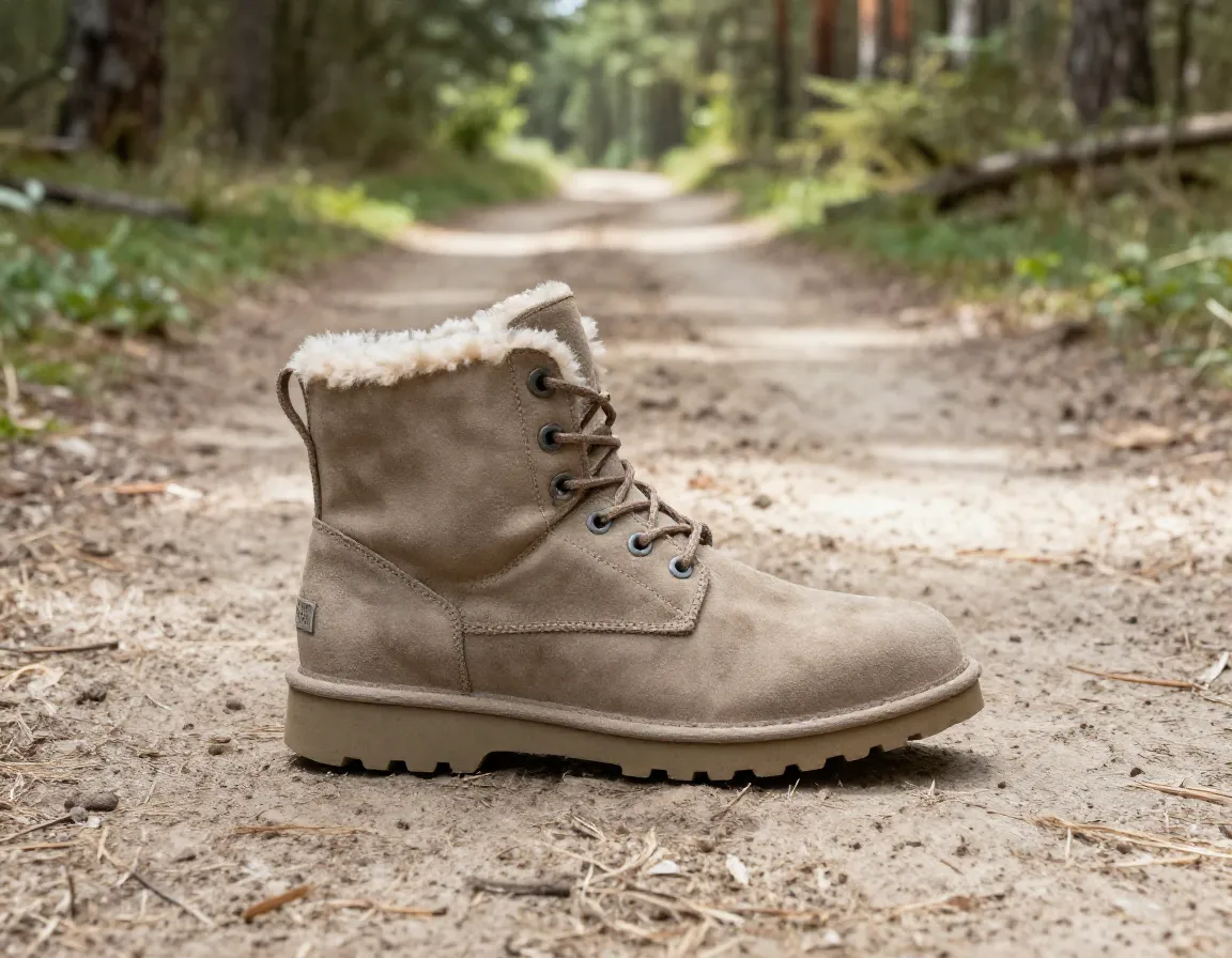 Ugg hannen tl boot on light packed dirt forest path