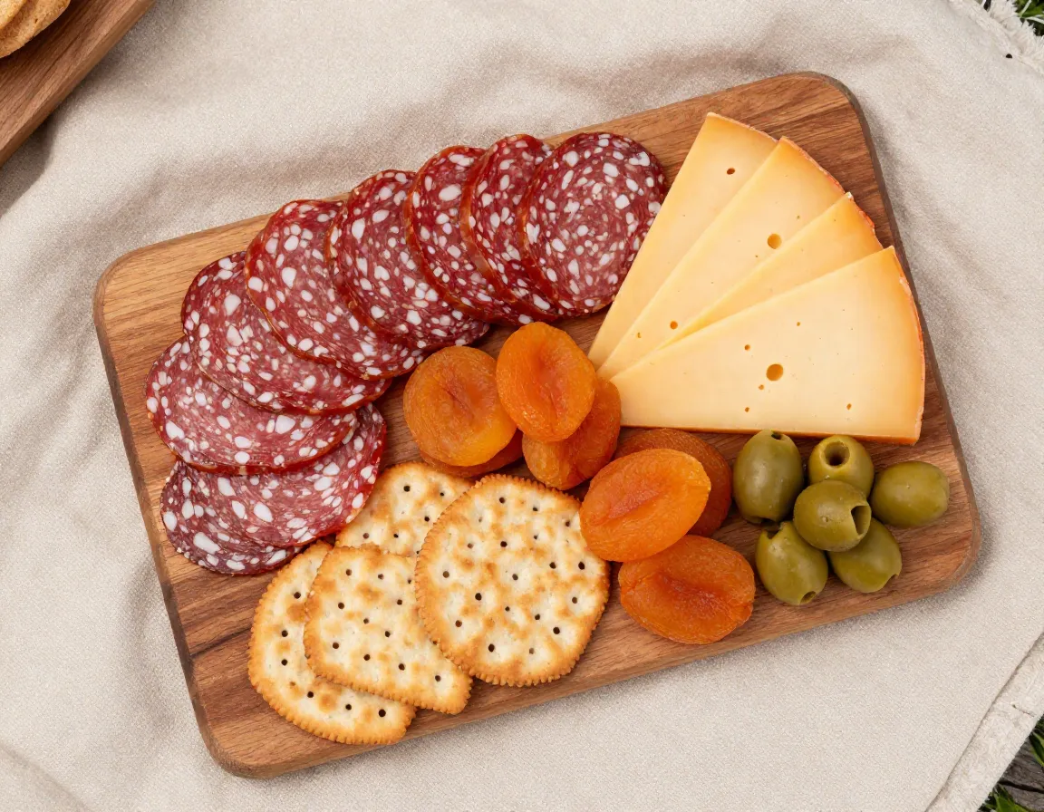 Mini charcuterie board cured meats cheese