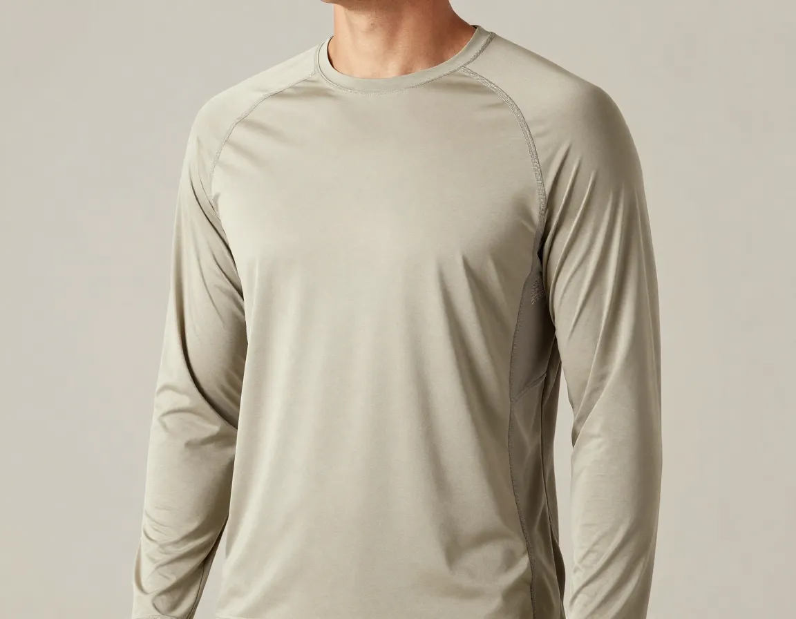Long sleeve upf shirt for hiking in exposed sunny terrain