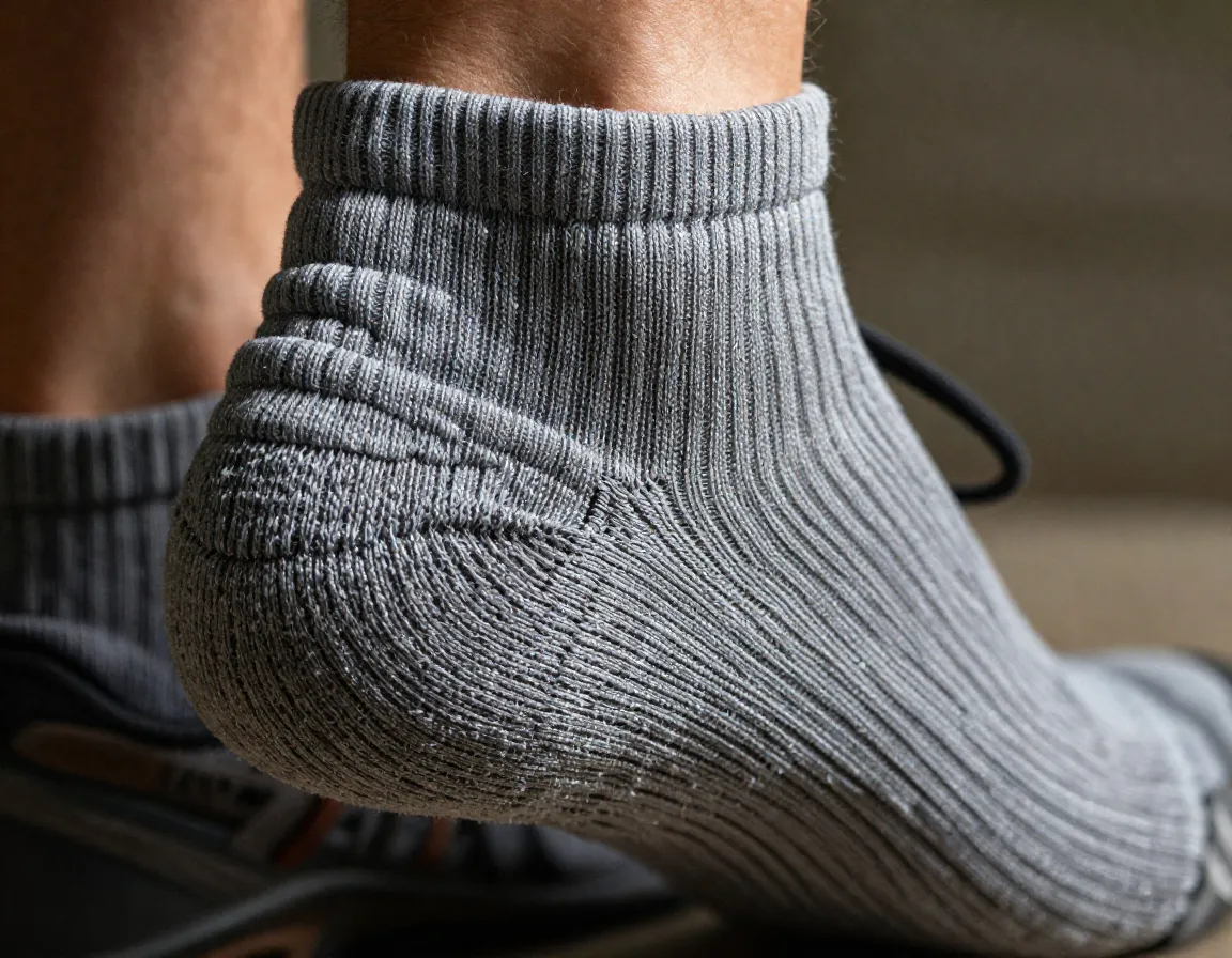 Moisture wicking hiking socks with cushioned heel and toe