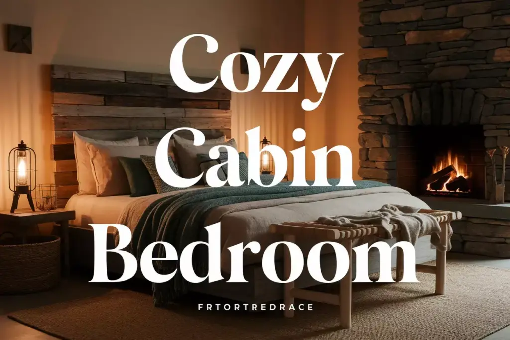 Cozy Rustic Bedroom With Layered Textiles And Warm Fireplace Ambiance