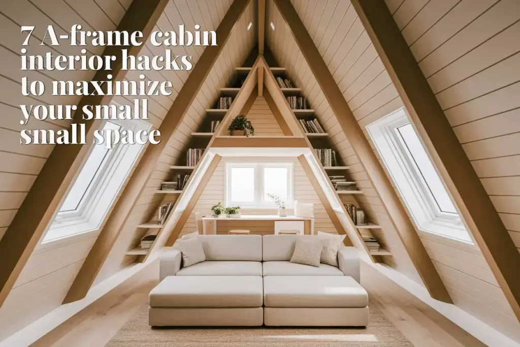 Modern A Frame Cabin Interior Showcasing Vertical Storage And Multi Functional Furniture Design