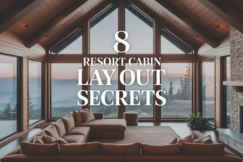 Modern Resort Cabin Great Room With Floor To Ceiling Windows And Mountain View