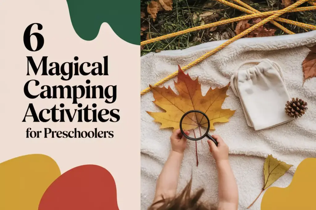Preschooler Hands Exploring Nature With Magnifying Glass And Colorful Rope Boundary