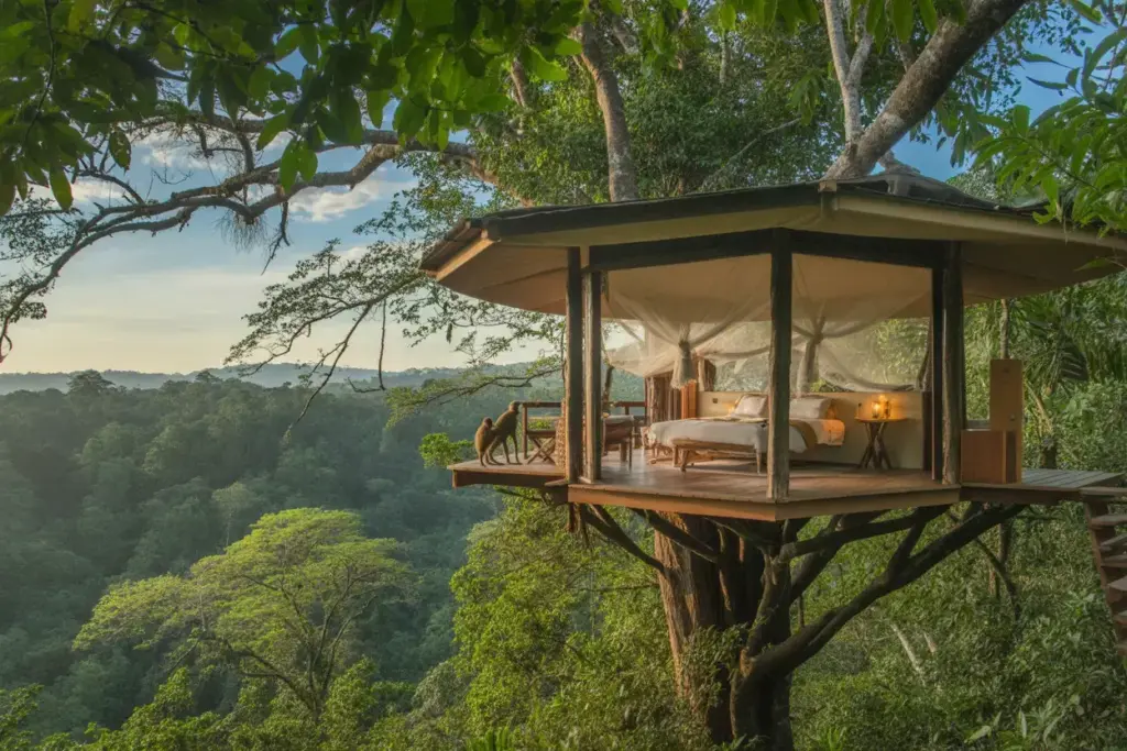 The Treehouse Lodge Costa Rica Rainforest Canopy Open Air Accommodation With Monkeys And Birds