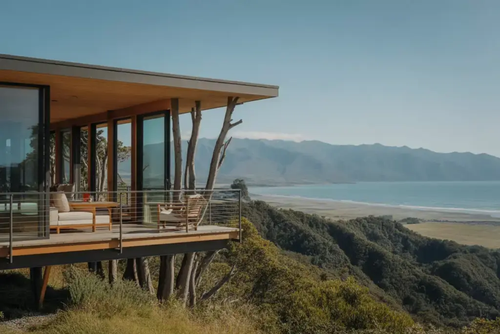 Hapuku Lodge New Zealand Treehouse With Panoramic Kaikoura Mountains And Pacific Ocean Views