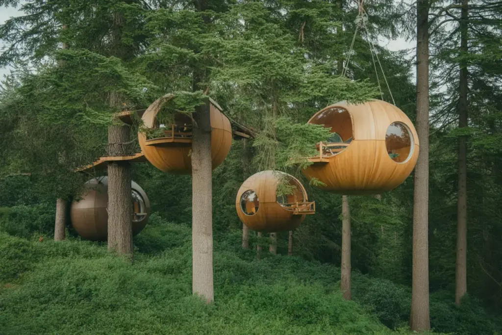 Free Spirit Spheres British Columbia Suspended Spherical Treehouses In Coastal Rainforest