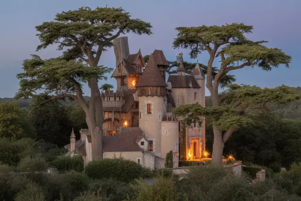Chateaux Dans Les Arbres France Medieval Tree Castle In Dordogne Oak Forest