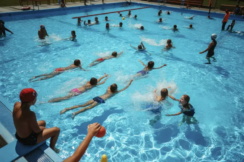 Summer Camp Swimming Water Sports Laps Polo Diving Lifeguard Supervised Activities