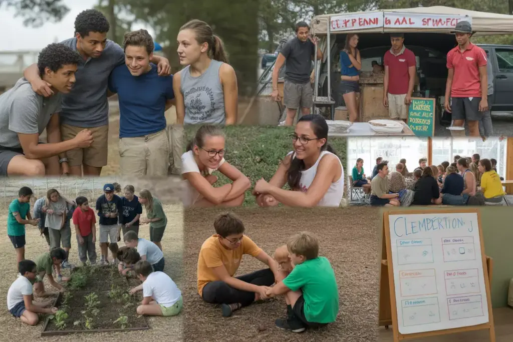 Campers Mentoring Peers And Organizing Community Service Projects Together
