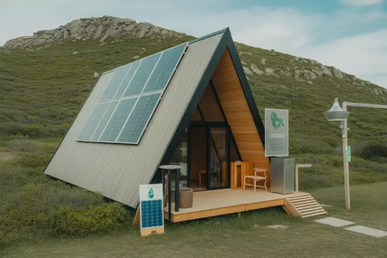 Energy Efficient A Frame Cabin With Solar Panels And Sustainable Systems