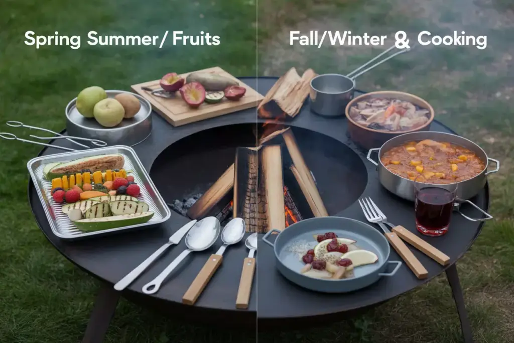 Seasonal Fire Pit Cooking With Summer Grills And Winter Comfort Foods