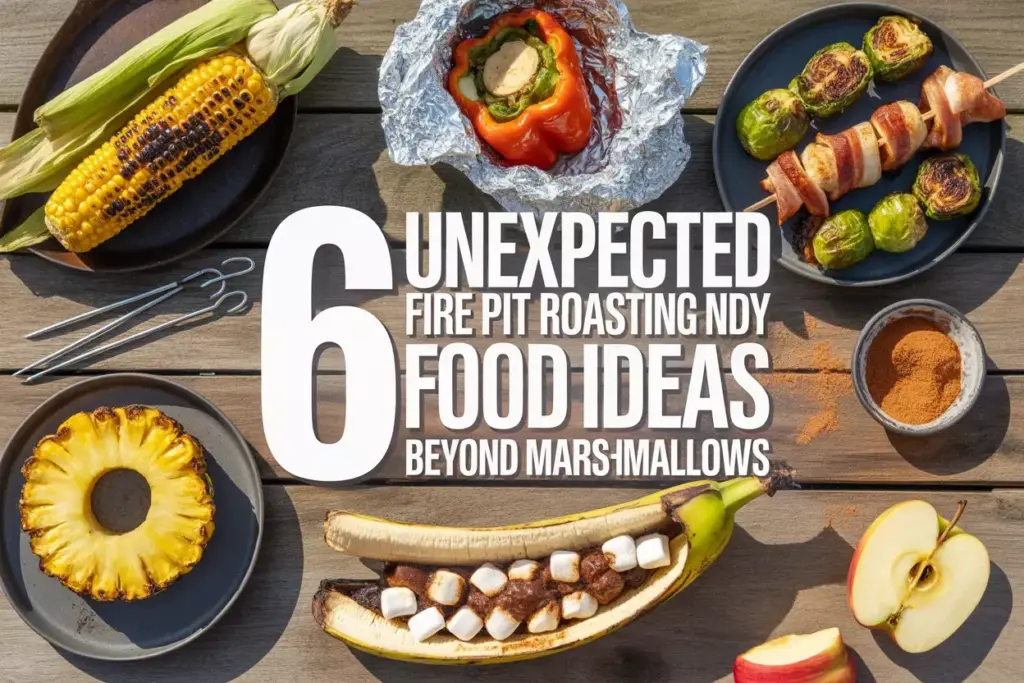 Cover 2 Flat Lay Of Six Gourmet Fire Pit Roasting Recipes On Wood