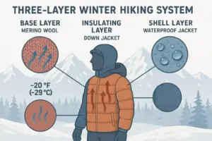 Read more about the article How to Build a Winter Hiking Fit That Actually Keeps You Warm
