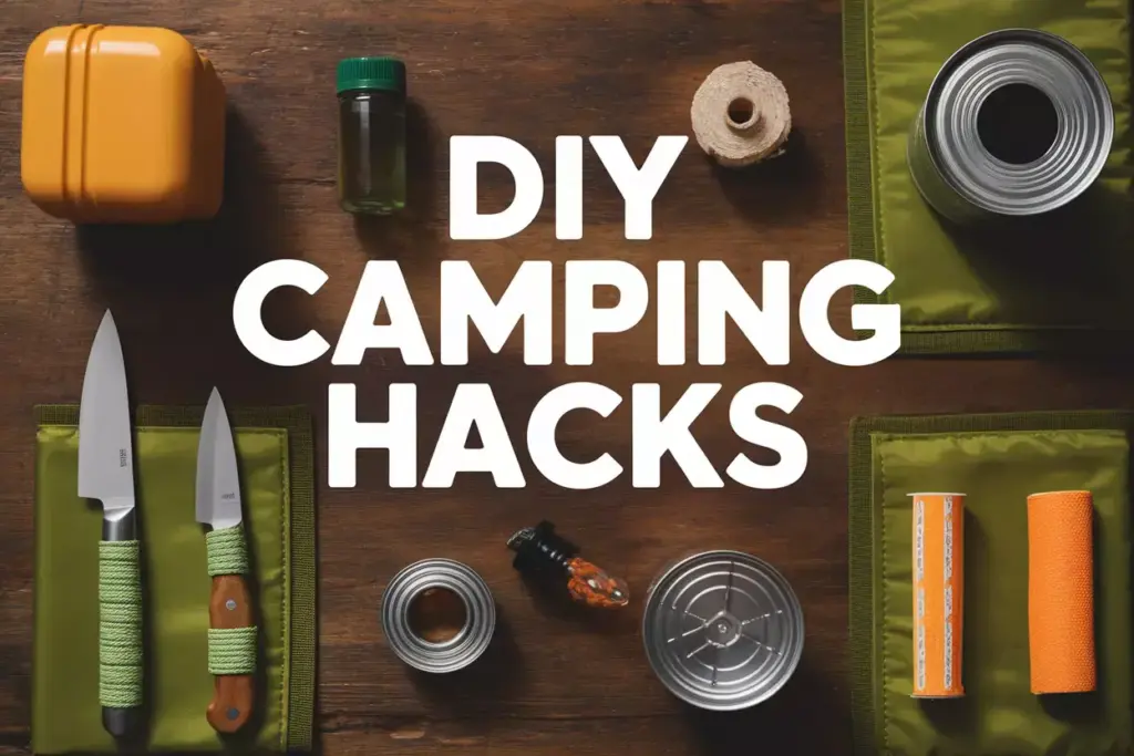 Repurposed Household Items Transformed Into Custom Camping Gear Flat Lay