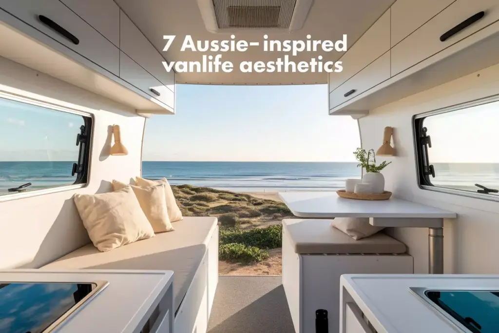 Modern Minimalist Campervan Interior With Ocean View And Australian Coastal Aesthetics