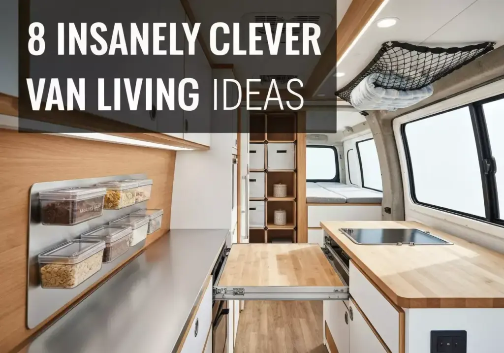 Modern Van Interior Showcasing Magnetic Spice Wall And Multifunctional Furniture