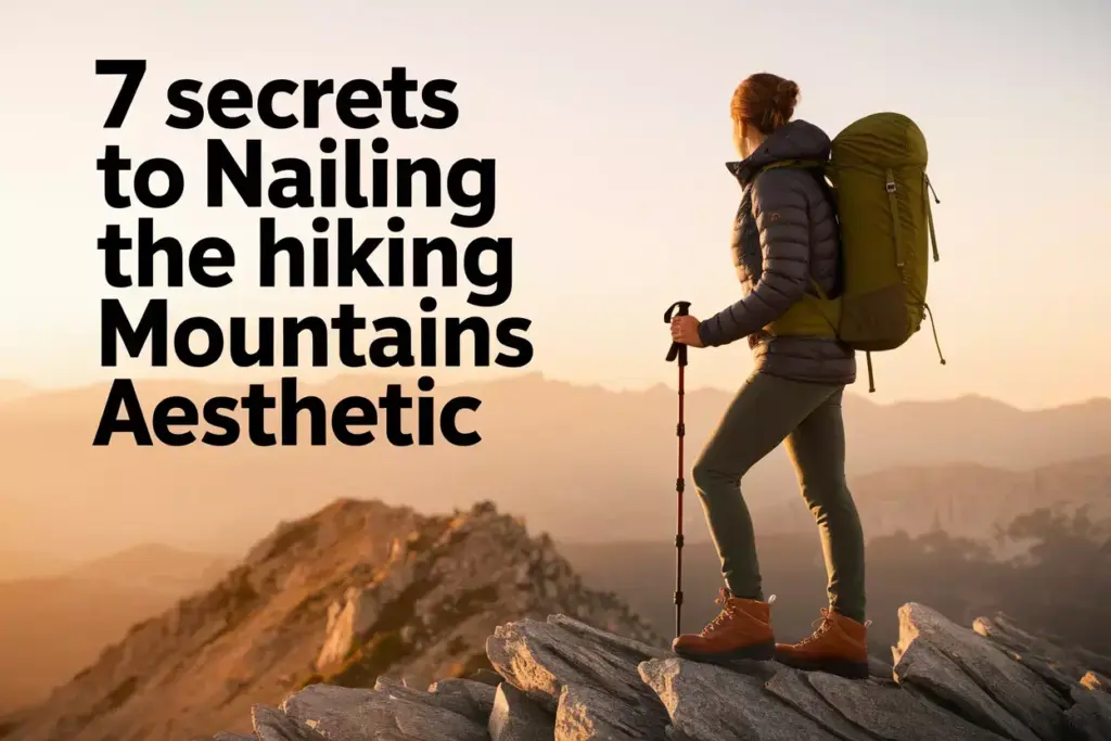 Mountain Hiker Silhouette Golden Hour Earth Tone Gear Aesthetic Adventure