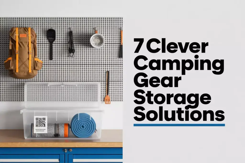 Organized Camping Gear On Modular Pegboard Wall In Clean Garage Storage